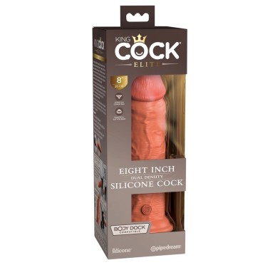 King Cock Elite - Realistyczne Silikonowe Dildo Z Przyssawką 20 CM Ciemny Kolor Skóry